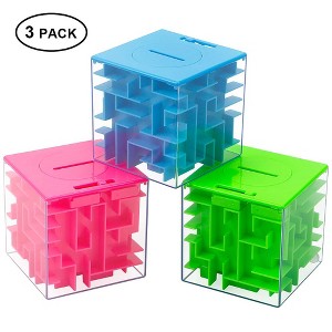 Square Bead Maze Piggy Bank - Plastic Construction Toys, Space Sand Tower Crane Toy, Engineering Vehicle Set, Construction Vehicle Toy - 1 of 4