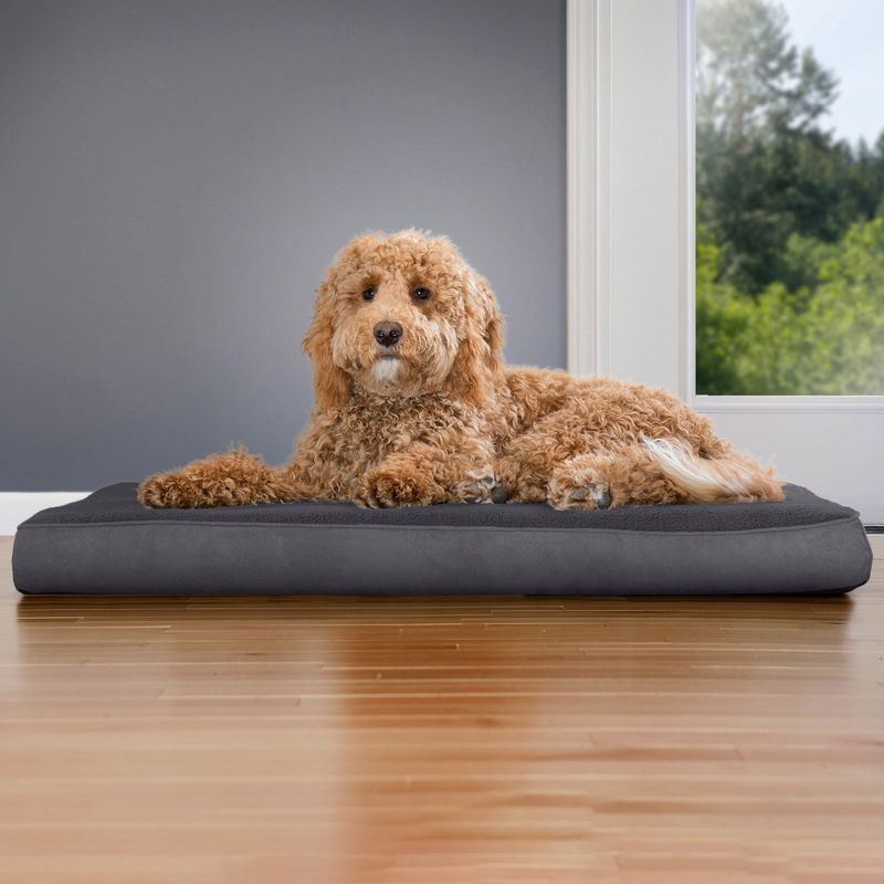 FurHaven Snuggle Terry & Suede Deluxe Orthopedic Mattress Dog Bed, 3 of 5