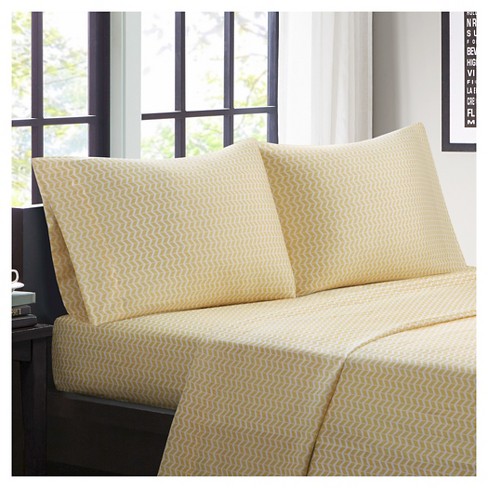 Chevron Microfiber Sheet Set - Yellow (Full) : Target