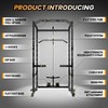 Multi-Functional Power Rack , with Cable Pulley System and J-Hooks, with Dip Bars and Landmine Attachment, Weight Cage for Home Gym Equipment - 3 of 4