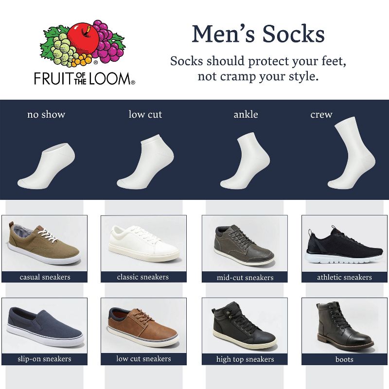 Fruit of the Loom Men's 6pk Breathable Performance Low Cut Socks - 6-12, 6 of 8