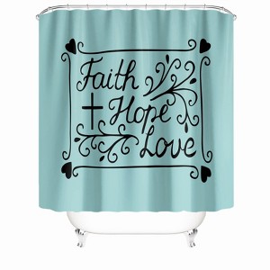 Faith Hope Love Shower Curtains for Bathroom Waterproof Fabric Bath Curtain Durable Soft Stylish Bathroom Decor 72x72 Inch - 1 of 1