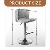 Leovsnove 2pcs Swivel Barstools Adjusatble Seat Height With Chrome Base, Modern PU Upholstered Bar Stools with the whole Back Tufted - 3 of 4