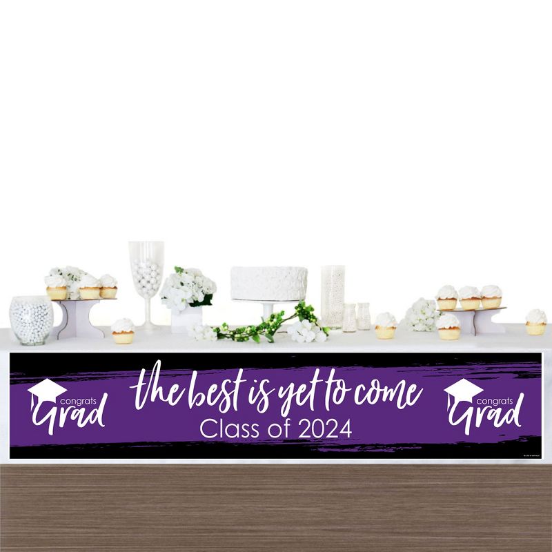 Big Dot of Happiness Purple 2024 Graduation Party Decorations Party Banner, 3 of 8