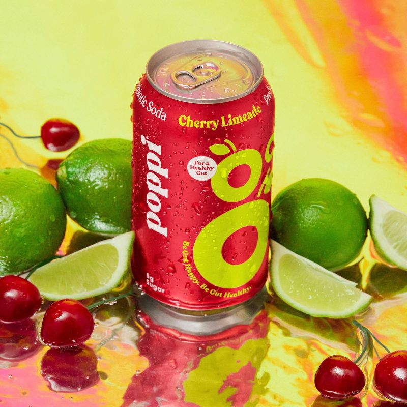 Poppi Cherry Lime Prebiotic Soda - 4pk/12 fl oz Cans, 3 of 5