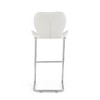 Upholstered Bucket Barstool with Low Back, Metal Footrest, and Foot Stoppers, Set of 4 for Kitchen or Home Bar - 4 of 4