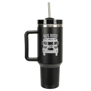 Elanze Designs Bus Boss Best School Driver 40 oz. Stainless Steel, Large Water Bottle Coffee Mug, Spill & Leak Resistant, Thermal Travel Tumbler with - 1 of 1