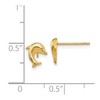 Black Bow Jewelry 8mm Polished 3D Dolphin Post Earrings in 14k Yellow Gold - 4 of 4