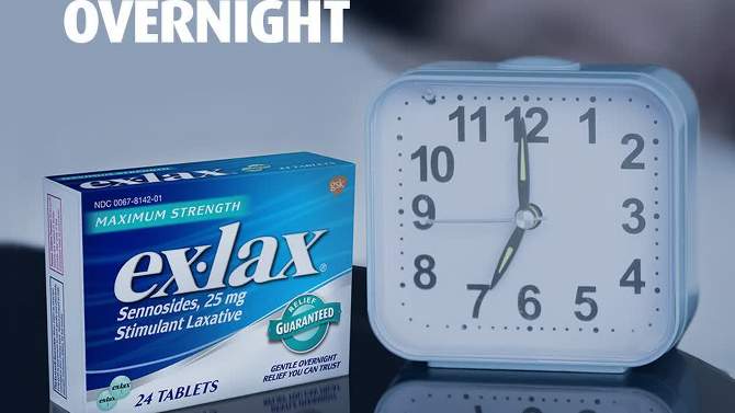 ex-lax Maximum Strength Stimulant Laxative 48 Pills for Gentle Overnight Relief of Constipation, 2 of 8, play video
