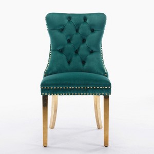 Ridstar 2 Piece Contemporary Dining Chairs, Armless Chair For Dining Room-Green - 1 of 4
