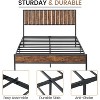 Metal Bed Frame with Stylish Headboard and Footboard, Heavy Duty Platform Bed Frame with Under Bed Storage, No Box Spring Needed, Retro Color - 2 of 4