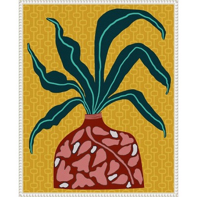 Snappy Botanical III Abstract Canvas Print with White Frame