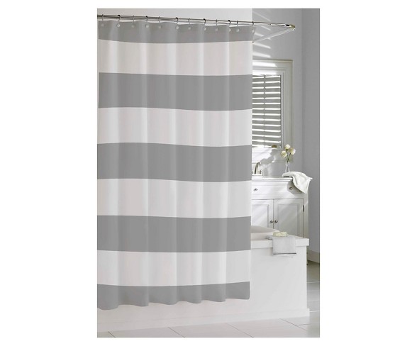 Stripe Shower Curtain Gray - Cassadecor