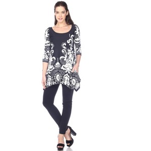 Women's Scoop Neck Printed Yanette Tunic Top - White Mark - 1 of 2