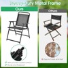 Tangkula Set of 4 Heavy-Duty Metal Folding Chairs Frame Armrests Portable Patio Black - 2 of 3