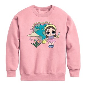 Boys' - LOL Surprise! - Grow Gurrl Heart Earth Graphic Long Sleeve Fleece Sweatshirt - 1 of 4