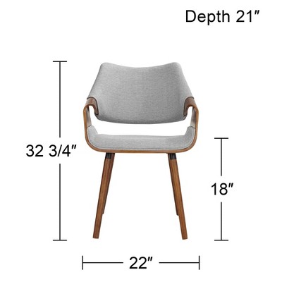 Westin Mid-Century Gray Fabric Dining Chair with Beech Wood Legs