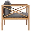 vidaXL Outdoor Patio Chair with Comfy Gray Cushions, Solid Teak Wood, Easy Maintenance - 3 of 4