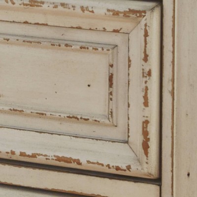 Rustic White 3-Drawer Vanity Set with Bench and Mirror