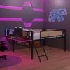 KTMBDW Low Loft Bed Twin/Full Size with Desk Gaming, Metal Loft Bed with LED and Storage Space, Safety Guard and Ladder, No Box Spring Needed - 3 of 4