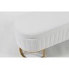 Sapphtopaz Modern Oval Storage Bench with Tufted Velvet Upholstered Vanity Stool with Metal Leg Bedroom End of Bed Bench for Living Room,Bedroom - 3 of 4