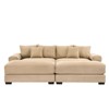 Aukfa Oversized 92" Modular Corduroy Sofa Set - Reversible Sectional Couch with Ottoman, Fabric Upholstery for Living Room - 2 of 4