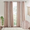 VYNXARIA 50x84" Cotton Printed Curtain Panel with Chenille Stripe and Lining Pink(Single Panel) - 4 of 4