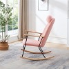 NicBex Accent Chair Rocking Chair with Adjustable Headrest Pillow Upholstered Glider Rocker Comfy Chair for Living Room, Bedroom - 3 of 4