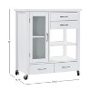 Bella Depot Rolling Kitchen Bar Cabinet with Storage Drawers and Shelves - 3 of 4