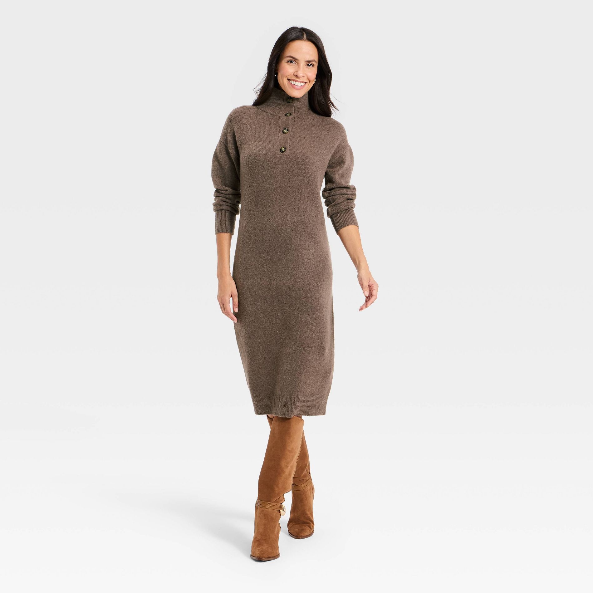 Women's Long Sleeve Midi Sweater Dress - Universal Thread™