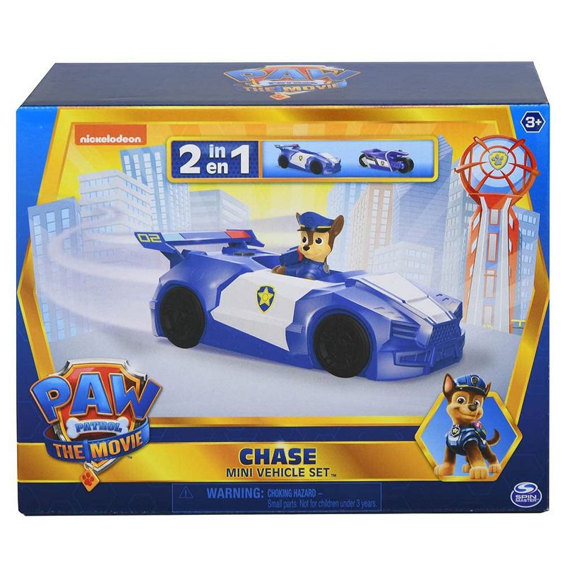 Paw Patrol Chase Mini Movie Vehicle Set 2 in 1 Car & Motorcycle Plus Chase Character, 4 of 7
