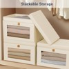 Aoibox Large Fabric Storage Bins with Lids Front Window Handles Collapsible Organizer for Clothes Books 4 Pack - 3 of 4