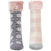 MeMoi Women's 2 Pair Pack Plush Non-Skid Cabin Crew Socks - 2 of 4