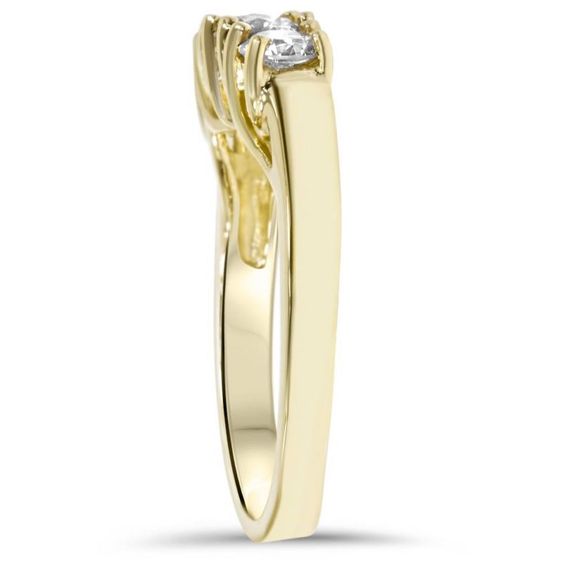 Pompeii3 1ct Diamond Yellow Gold Curve Wedding Ring Enhancer, 3 of 6