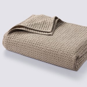 Tribeca Living Madrid Waffle Weave Cotton Oversized Blanket - 1 of 3