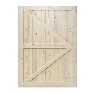 SMARTSTANDARD 84 in. Height K Shape Natural Wood Interior Barn Door (No Hardware Included) - 1 of 1