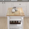 PAGED Kitchen Island with Adjustable Shelves, Rolling Kitchen Cart with Towel Rack and Wood Table Top for Kitchen - 3 of 4