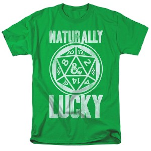 Dungeons And Dragons Naturally Lucky Adult T-Shirt Kelly Green - 1 of 4