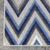 Modern Geometric Zig-Zag Indoor Outdoor Runner or Area Rug by Blue Nile Mills - 3 of 4