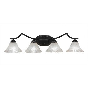 Toltec Lighting Zilo 4 - Light Vanity in  Matte Black with 7" Frosted Crystal Shade - 1 of 1