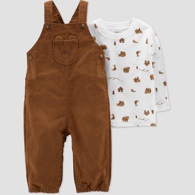 Image of Carter's Just One You® Baby Boys' Bear Pocket Top & Bottom Set - Brown 9M