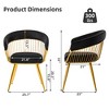 DYHOME Modern Mid Century Dining Chair, Upholstered Velvet Dining Room Chairs with Metal Legs for Makeup/Living Room (Set of 4) - 3 of 4