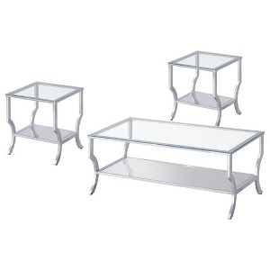 Coaster,Saide 2-piece Glass Top Coffee and End Table Set - 1 of 4