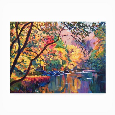 Colorful Reflections Landscape Mixed Media Canvas Art