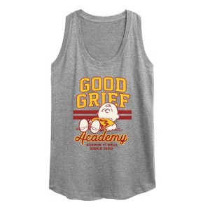 Women's - Peanuts - Good Grief Academy Graphic Racerback Tank - 1 of 4