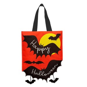 Briarwood Lane Burlap Door Hanger 18x12 Happy Halloween Bats For Halloween Door Hanger - 1 of 3