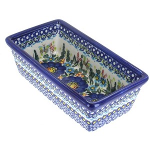 Blue Rose Polish Pottery 394 Vena Small Loaf Baker - 1 of 1