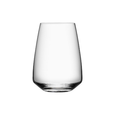 Orrefors Pulse Glass 11.5 Ounce Stemless Wine Glass, Set of 4