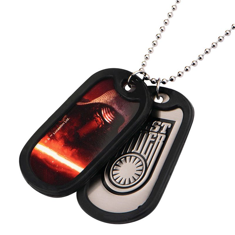 Star Wars First Order Kylo Ren Stainless Steel Double Dog Tag Pendant with Rubber Silencers (22"), 3 of 5