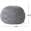 Airsurfer Medium Charcoal Gray Pouf Hand-Knitted Accent Pouf Versatile Seating for Living Room Comfort - 3 of 4